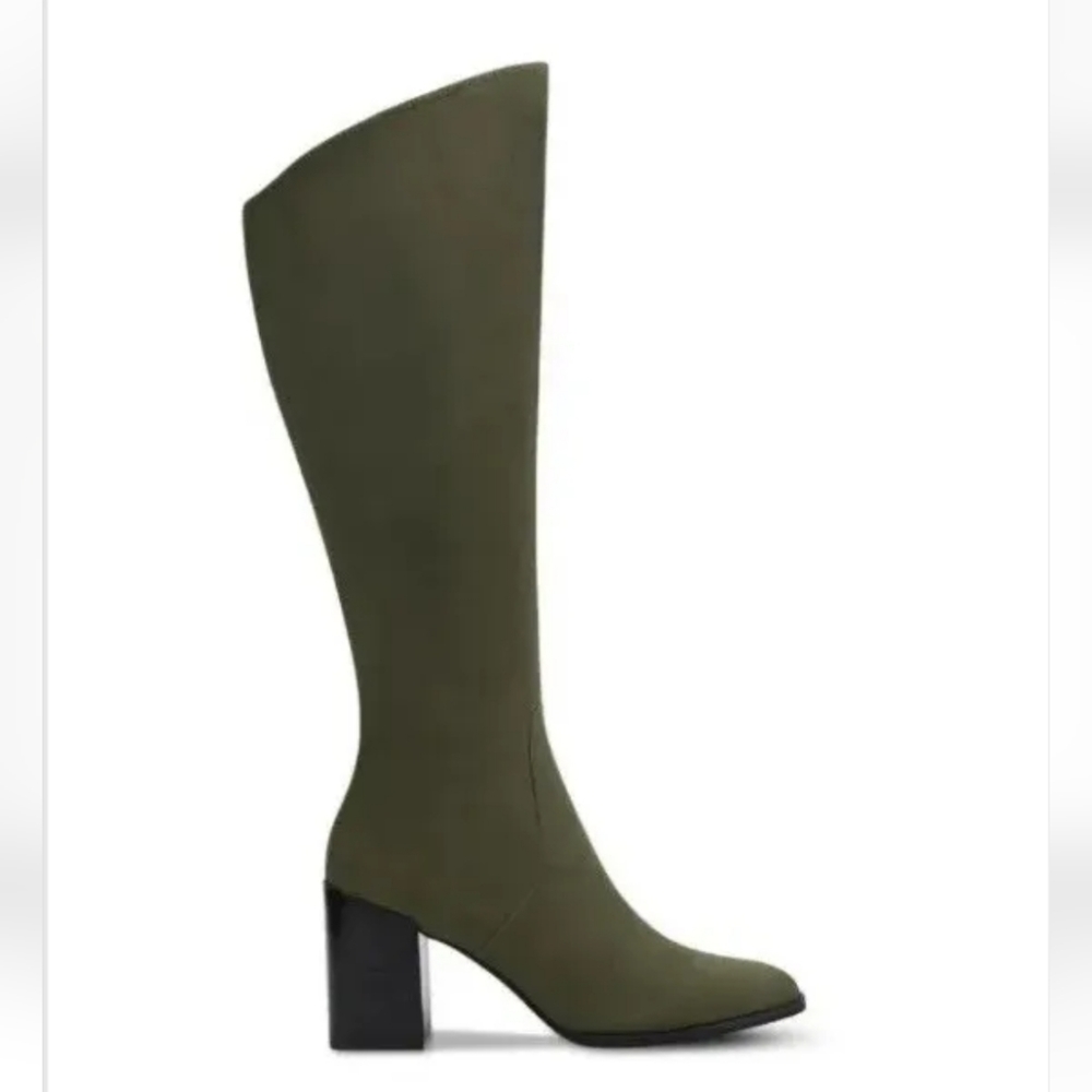Alfani Womens Wylde Faux Suede Block Heel Knee-High Boots Size 9M